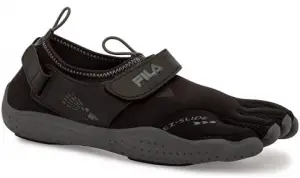 Fila Women's Skele-Toes EZ Slide Drainage Outdoor Sneakers, Black Textile, Synthetic, 5 M